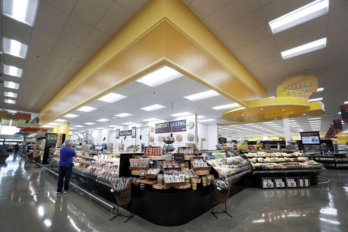 The cheese and deli sections inside the new H-E-B store, Monday, June 25, 2018, in Bellaire. It's the first two-story H-E-B to open in the Houston area. ( Karen Warren / Houston Chronicle ) (Photo by Karen Warren/Houston Chronicle via Getty Images)
