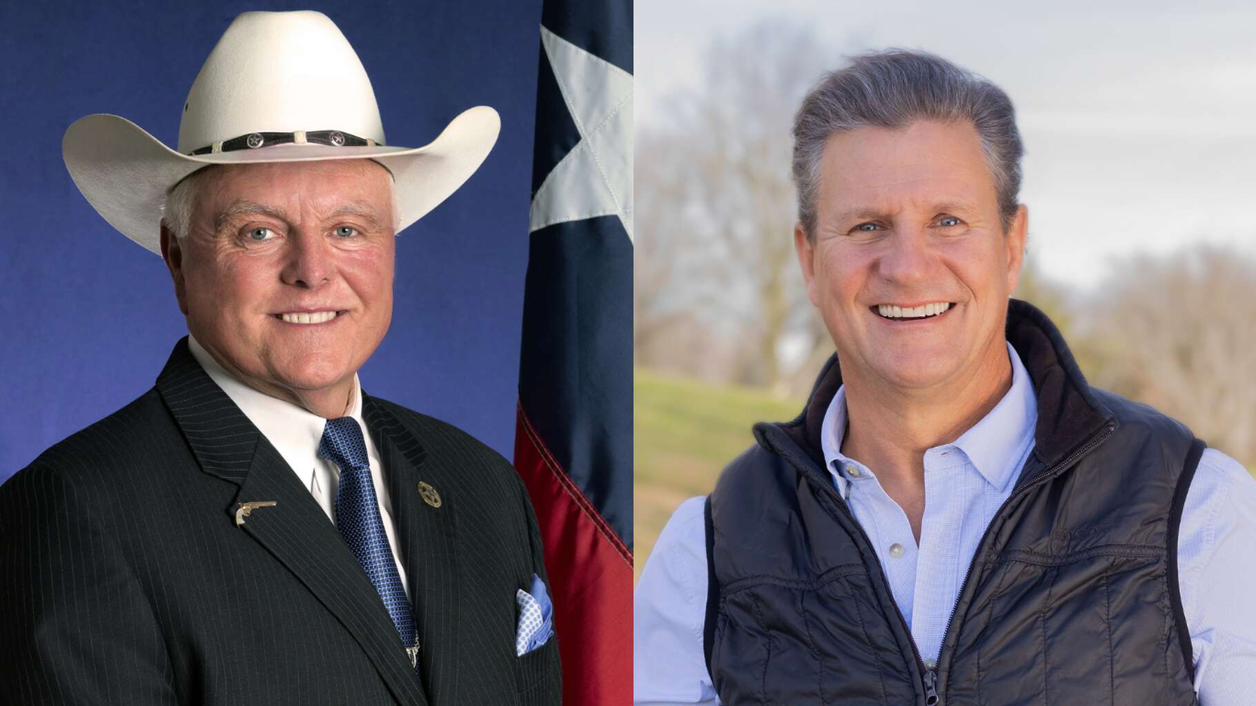 Texas Agriculture Commissioner Sid Miller (left) and challenger Nathan Sheets (right.)