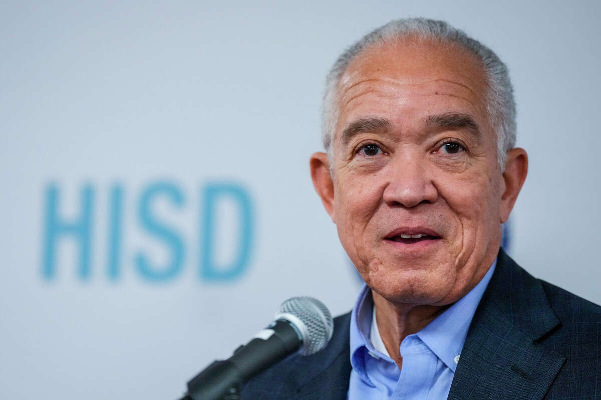 HISD Superintendent Mike Miles announces that the Houston Independent School District will open Cullen Military Academy at Cullen Middle School in the 2024-2025 school year at Delmar Stadium on Thursday, Jan. 11, 2024, in Houston.