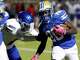 Lakeview' RB Zecharian Dunston (20) rushes for a first down during the first half of high school football game against South Garland at Homer B Johnson Stadium in Garland on Friday, October 16, 2020. (John F. Rhodes / Special Contributor)