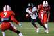 Lake Highlands Noelle Whitehead (2) evades the Irving MacArthur defense during a the fourth quarter of a high school football game at Joy & Ralph Ellis Stadium in Irving on Friday, Oct. 23, 2020. Lake Highlands won the game, 44-19. (Juan Figueroa/ The Dallas Morning News)