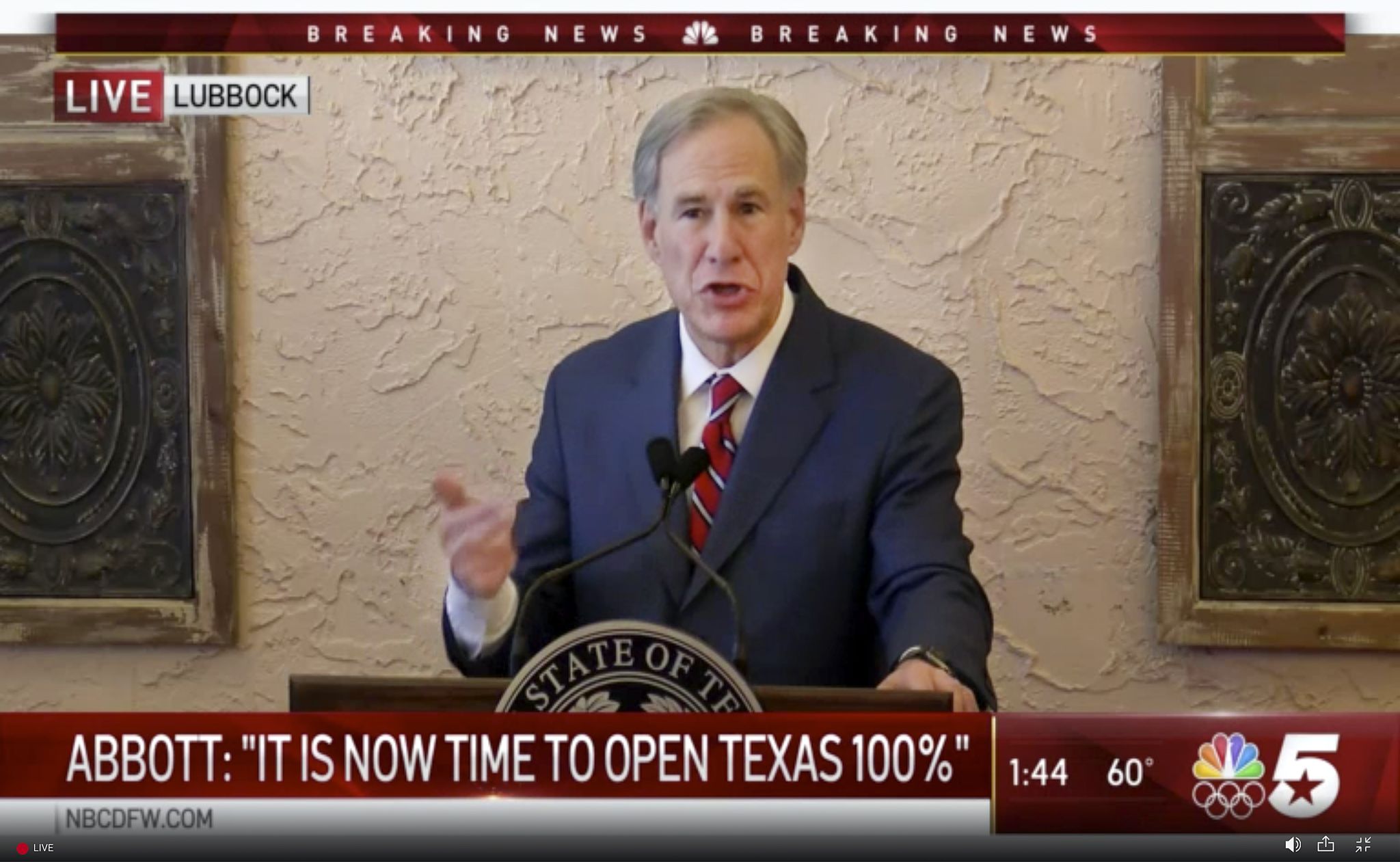 Gov. Greg Abbott says it's time to open Texas 100%, end statewide mask ...