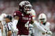 Will Lee III (4) of Texas A&M reacts after a tackle in the first half against Miami during the 2025 College Football Playoff First Round Game at Kyle Field on Dec. 20, 2025 in College Station. (Photo by Tim Warner/Getty Images)
