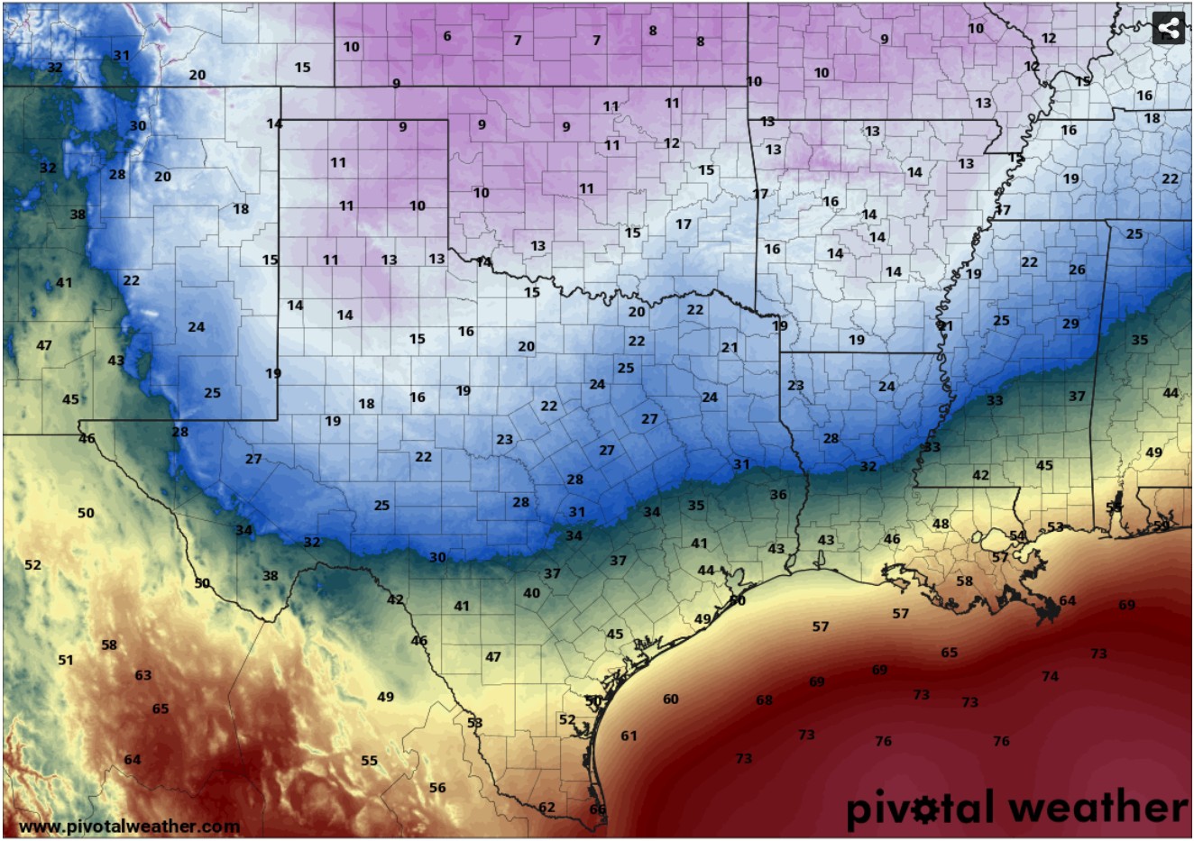 A Texas town freezes more often than Chicago. Here's where it is.