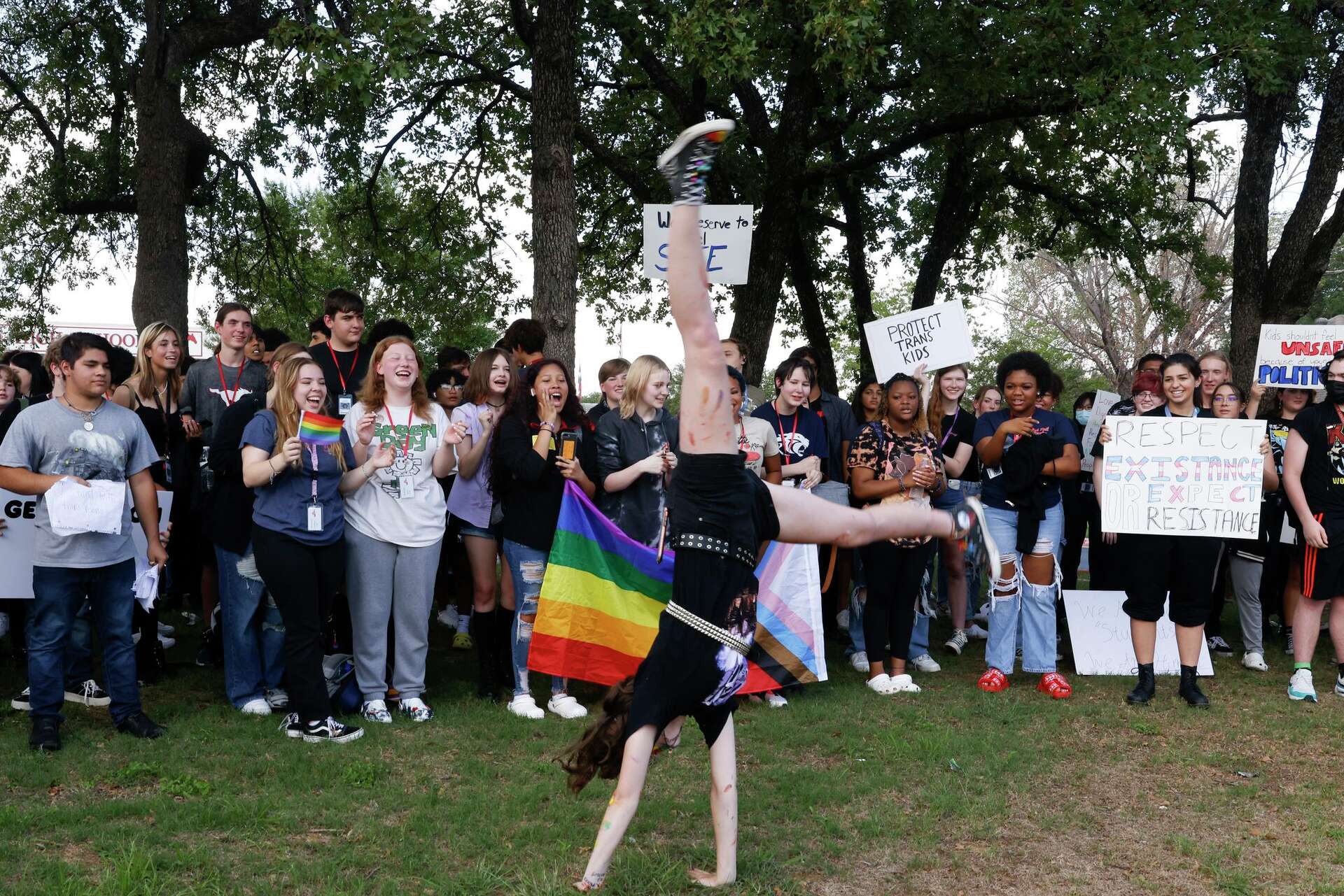 Grapevine students walk out in protest of 'transphobic' policies