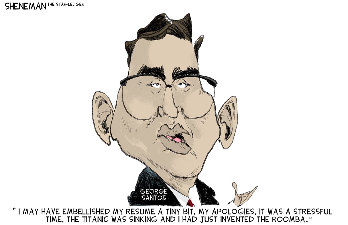 Cartoonist depicts George Santos