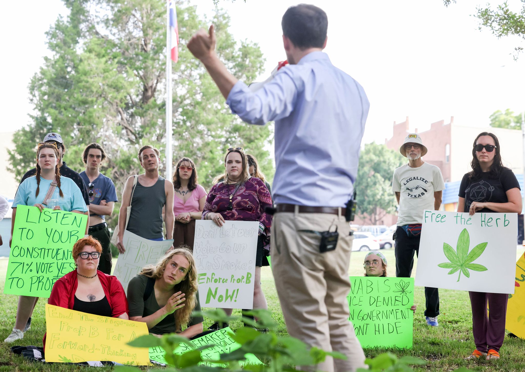 Protestors demand Denton enforce marijuana-decriminalization law