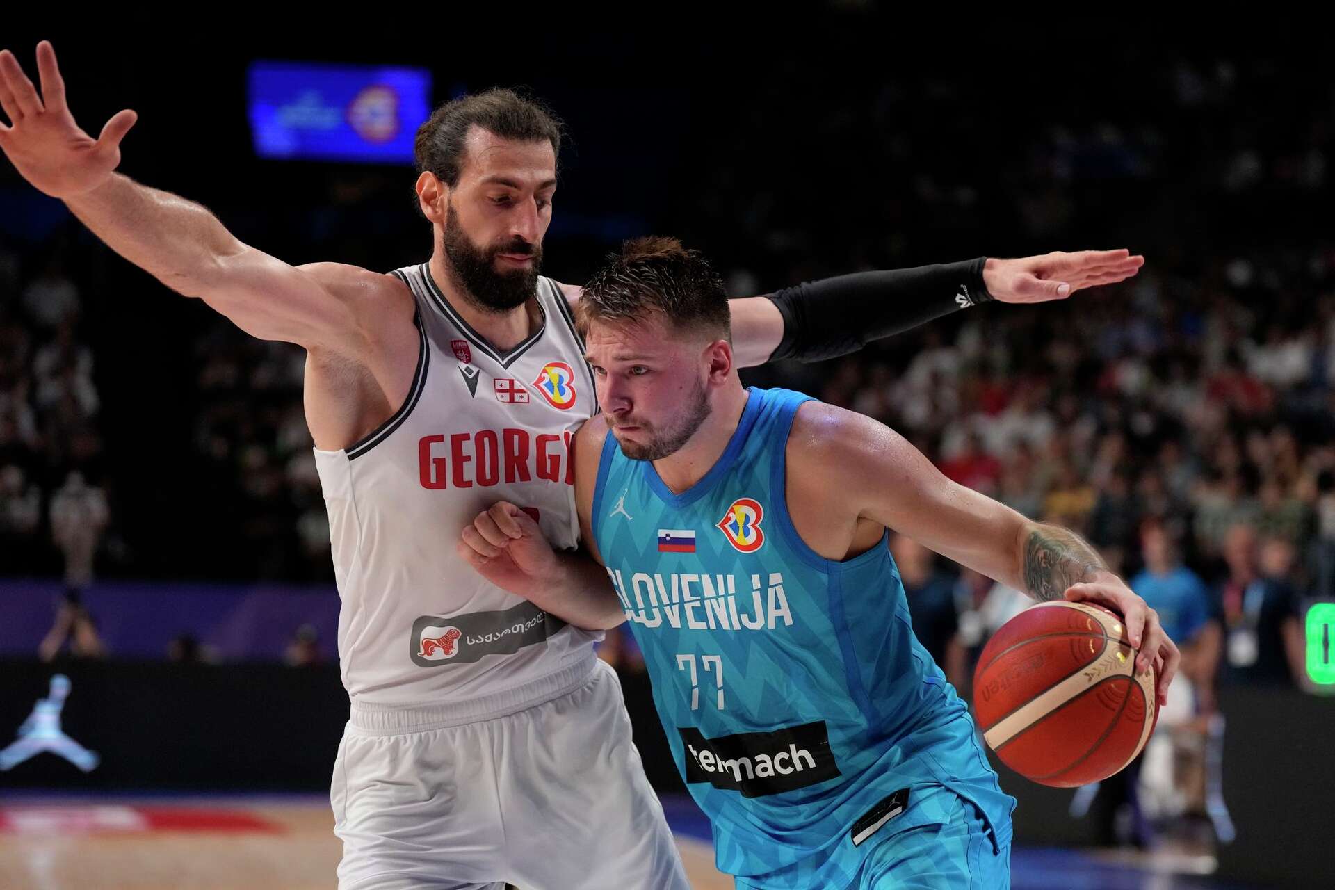 Luka Doncic leads Slovenia to win over Georgia at FIBA World Cup