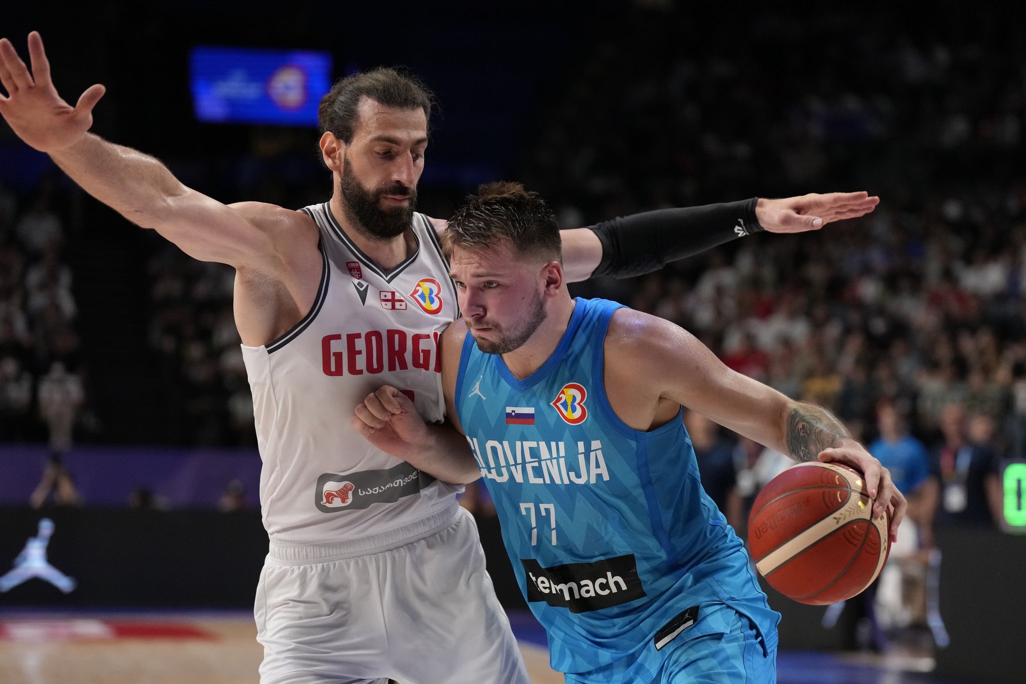 Luka Doncic leads Slovenia to win over Georgia at FIBA World Cup