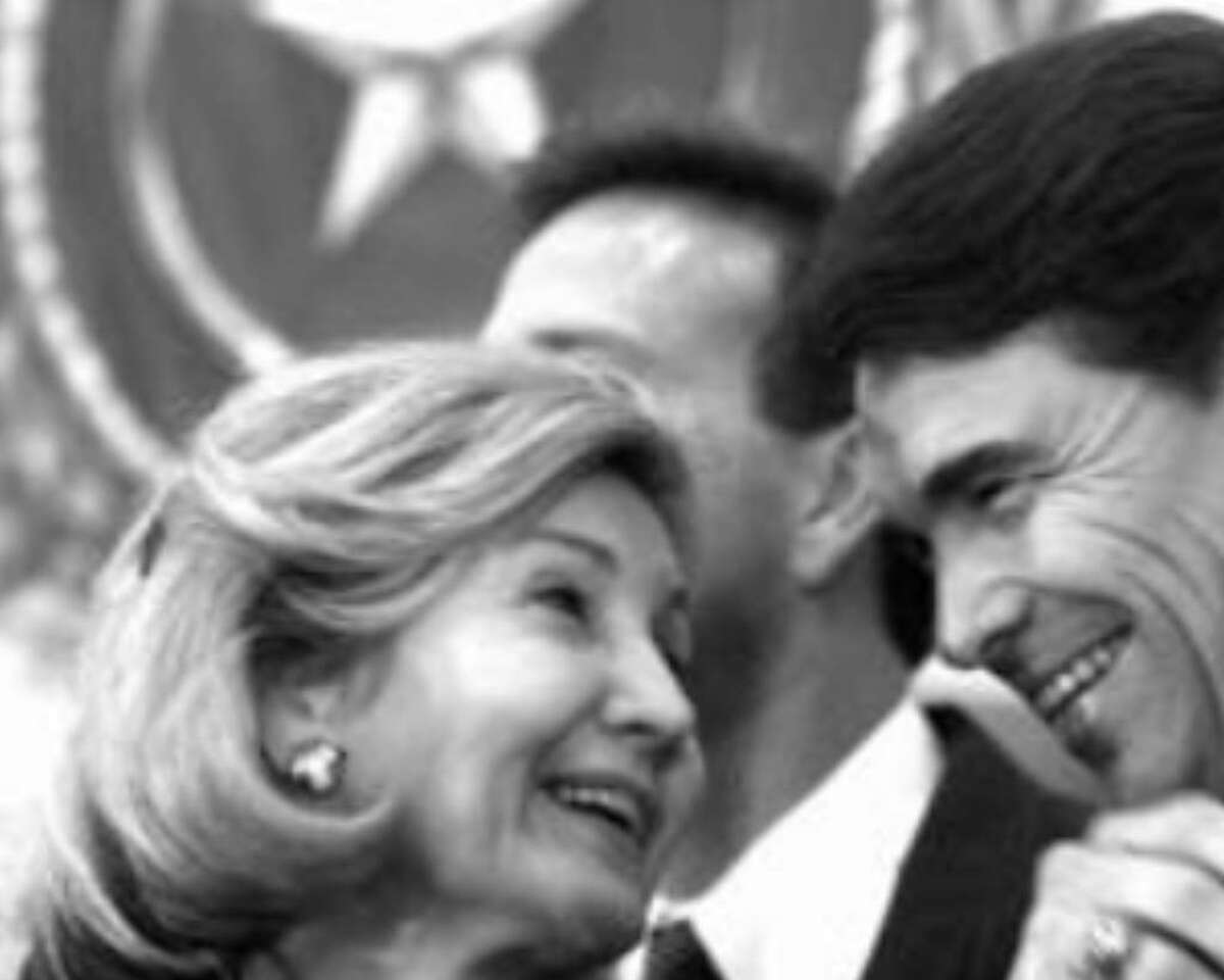 Sen. Kay Bailey Hutchison and Gov. Rick Perry, both 2010 gubernatorial candidates, were on friendlier terms in 2000, long before politics came between them.