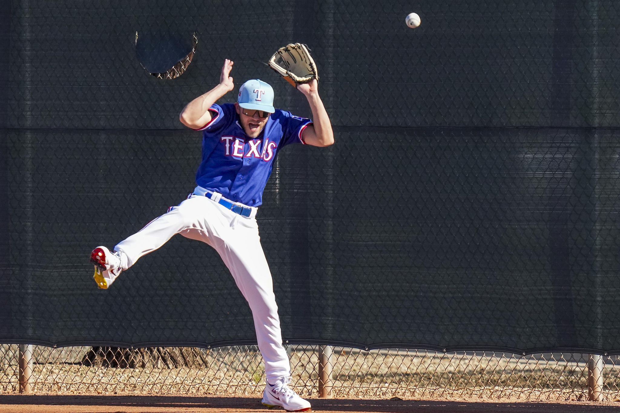 Dude! See photos from Dude Perfect's valiant effort at Texas Rangers ...