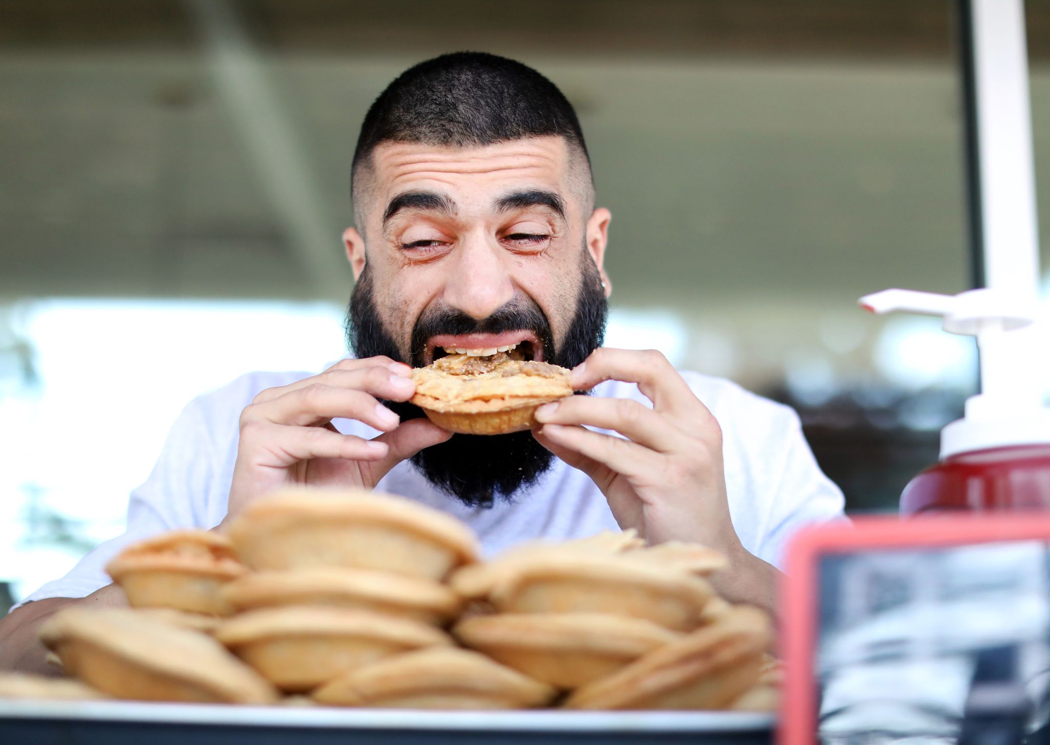 Man eats 12 pounds of food during competitive eating stunt in Texas