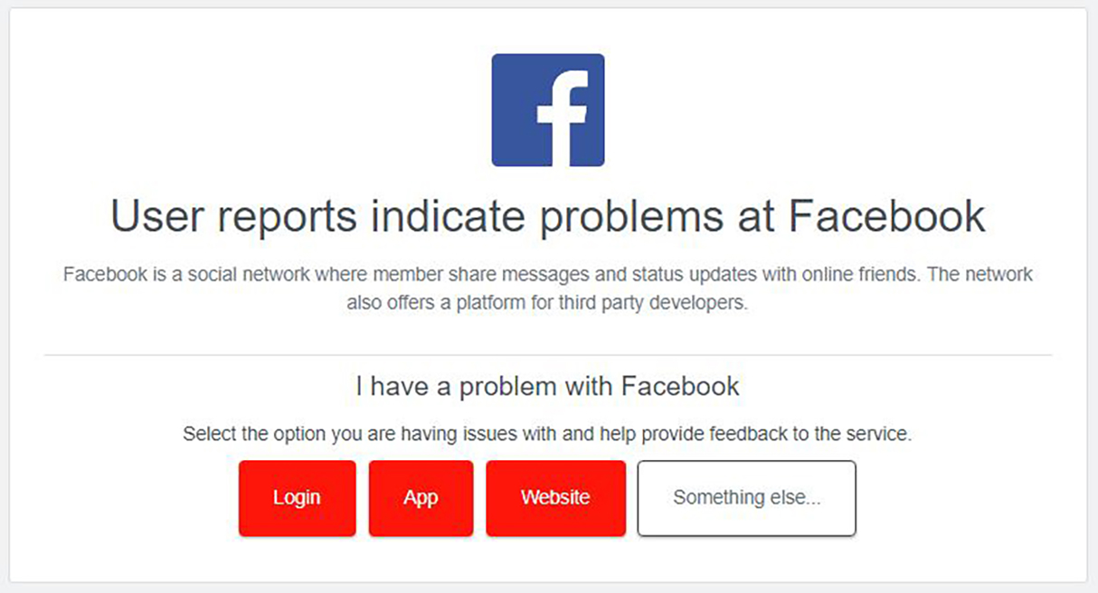 Jim Rossman: Is Facebook down for everyone? Or just you?