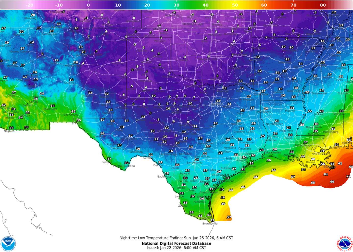 Arctic blast to hit Texas: 4 maps show how cold it'll get this weekend