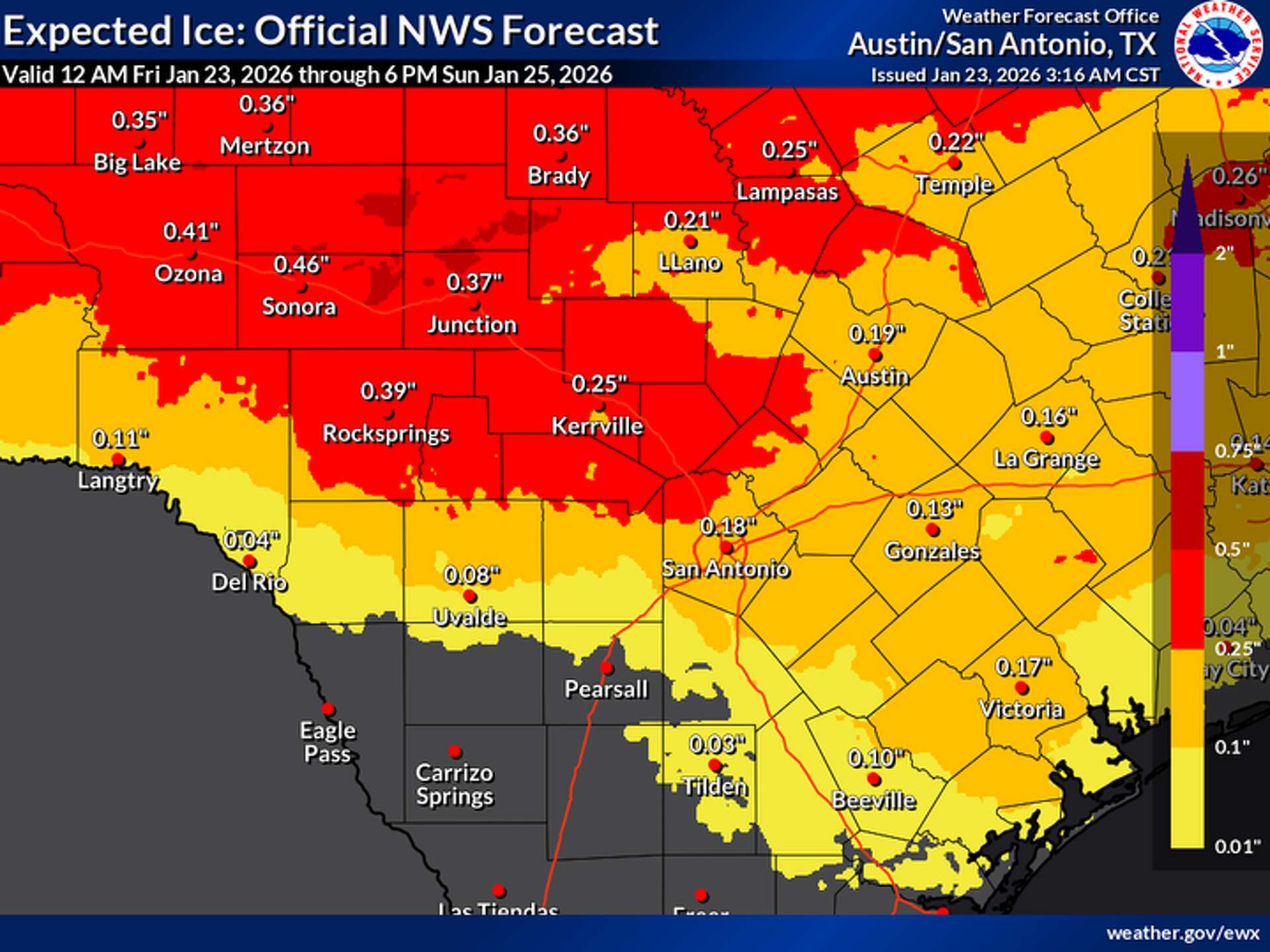 When will icy weather develop in South Texas? Here’s a timeline.