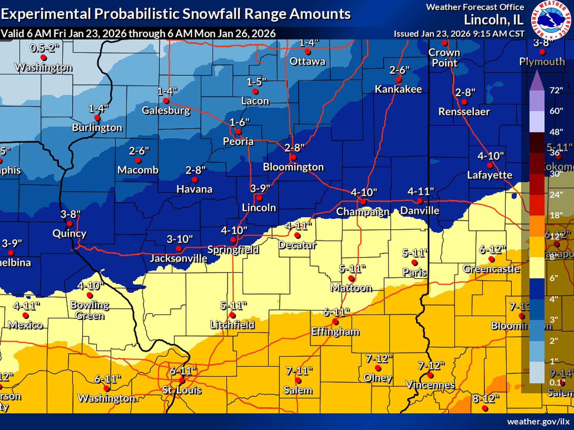 Weather forecast: Foot of snow predicted for Edwardsville IL