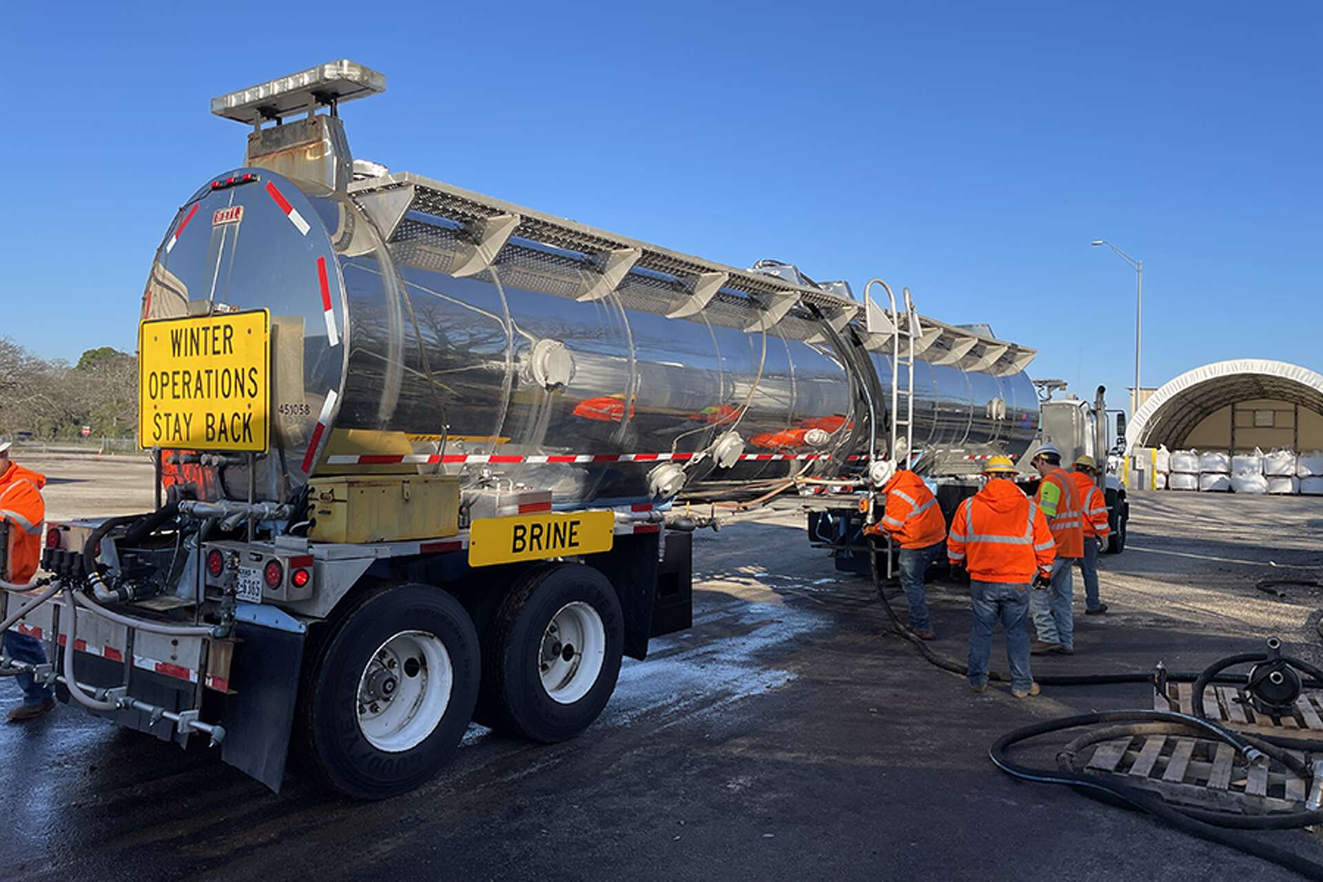 TxDOT crews pretreat roads in Webb County ahead of statewide freeze
