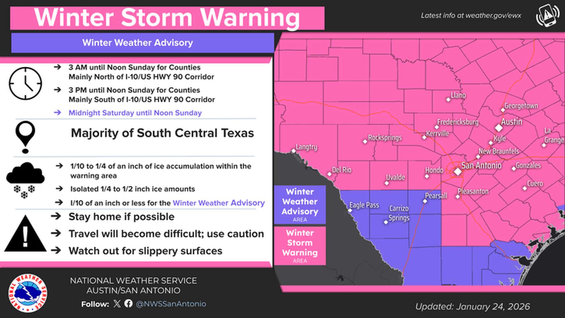 Winter storm warning issued for San Antonio, Texas Hill Country