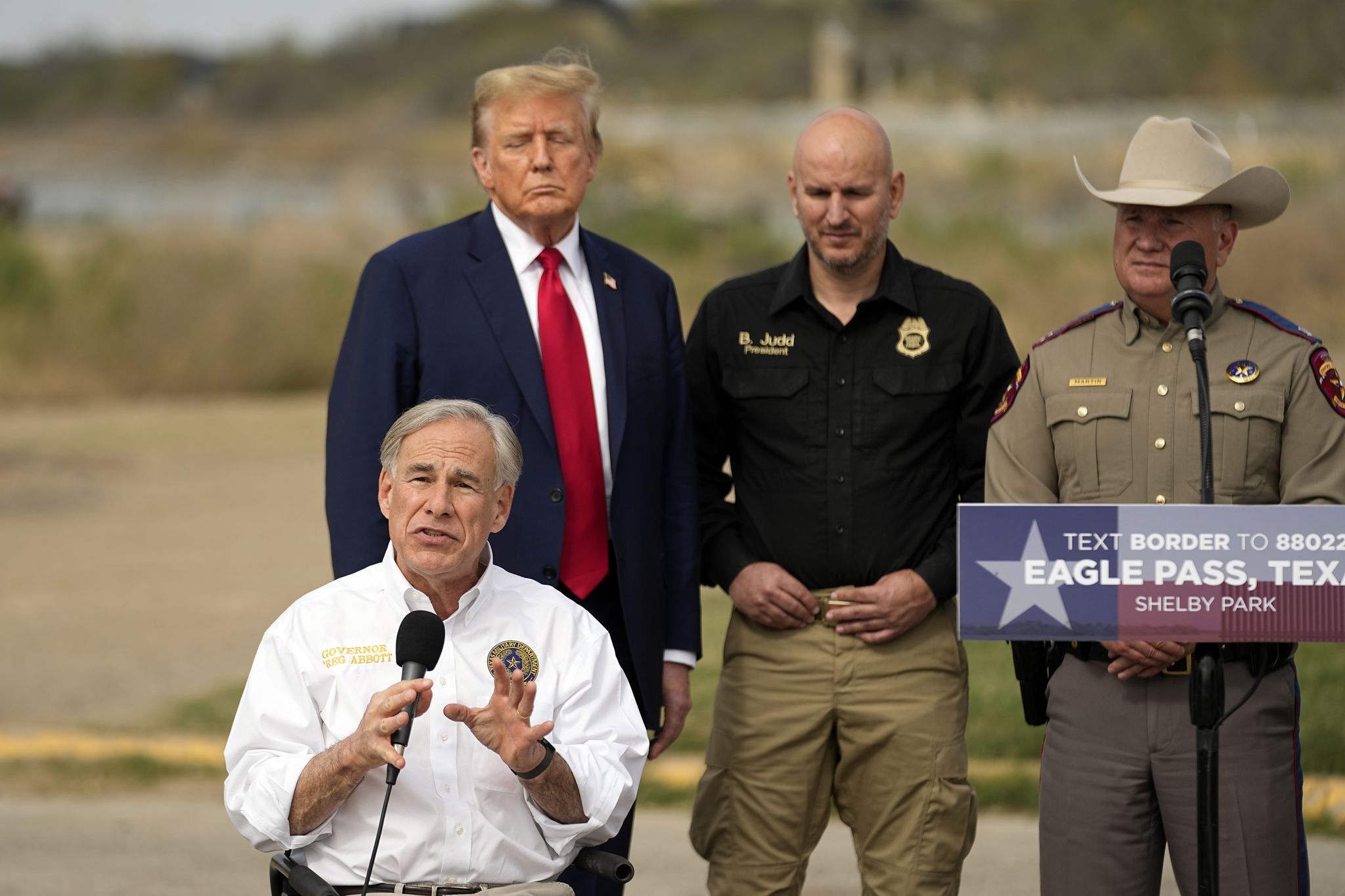 Gov. Greg Abbott announcing Texas border strategy in Eagle Pass on Thursday