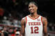 Texas Longhorns guard Tramon Mark (12) smiles after subbing out of the game in the second half of the Longhorns’ game against the Georgia Bulldogs at the Moody Center in Austin, Jan. 24, 2026. Texas won the game 87-67.