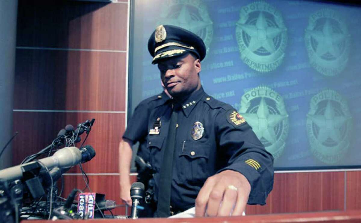 Dallas Police Chief David Brown concludes a news conference at police headquarters on Sept. 15, when he released the videotape of the beating and announced the firings.