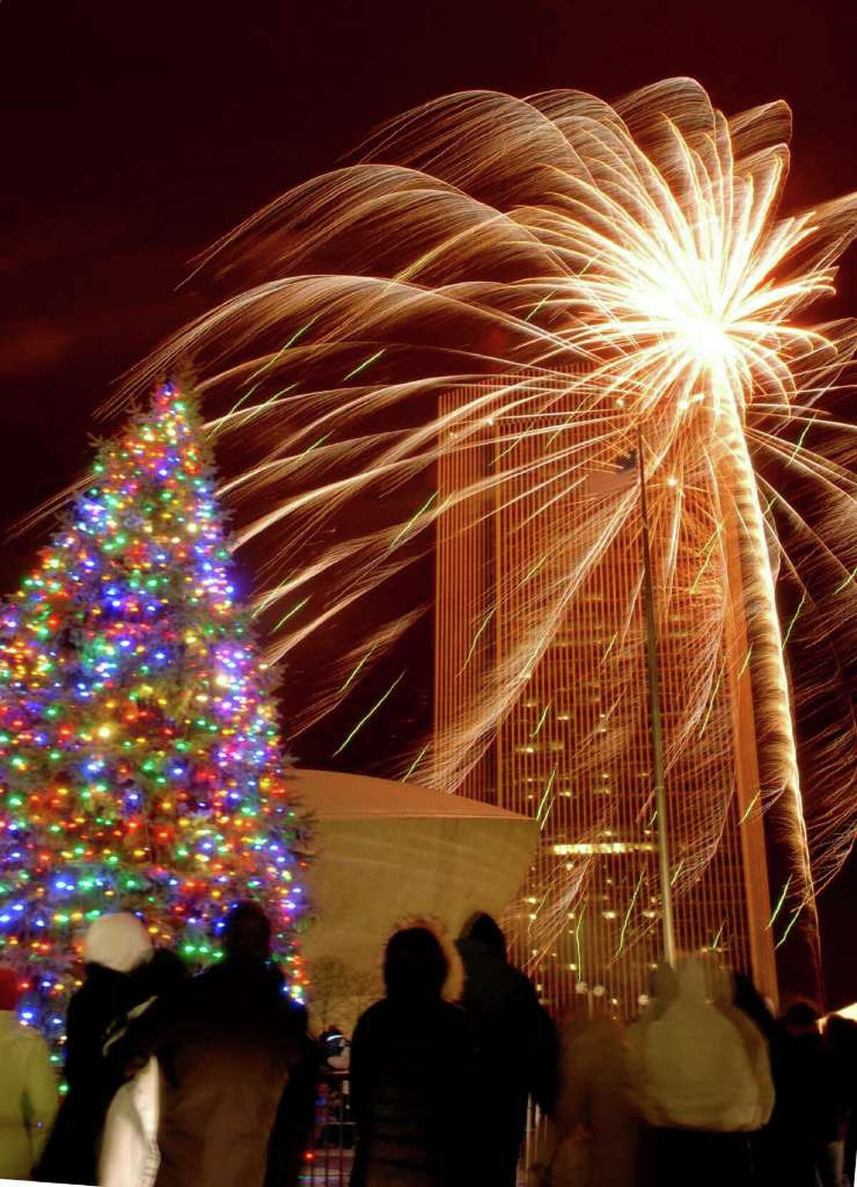 In photos Lighting of Holiday Tree and fireworks display over Empire