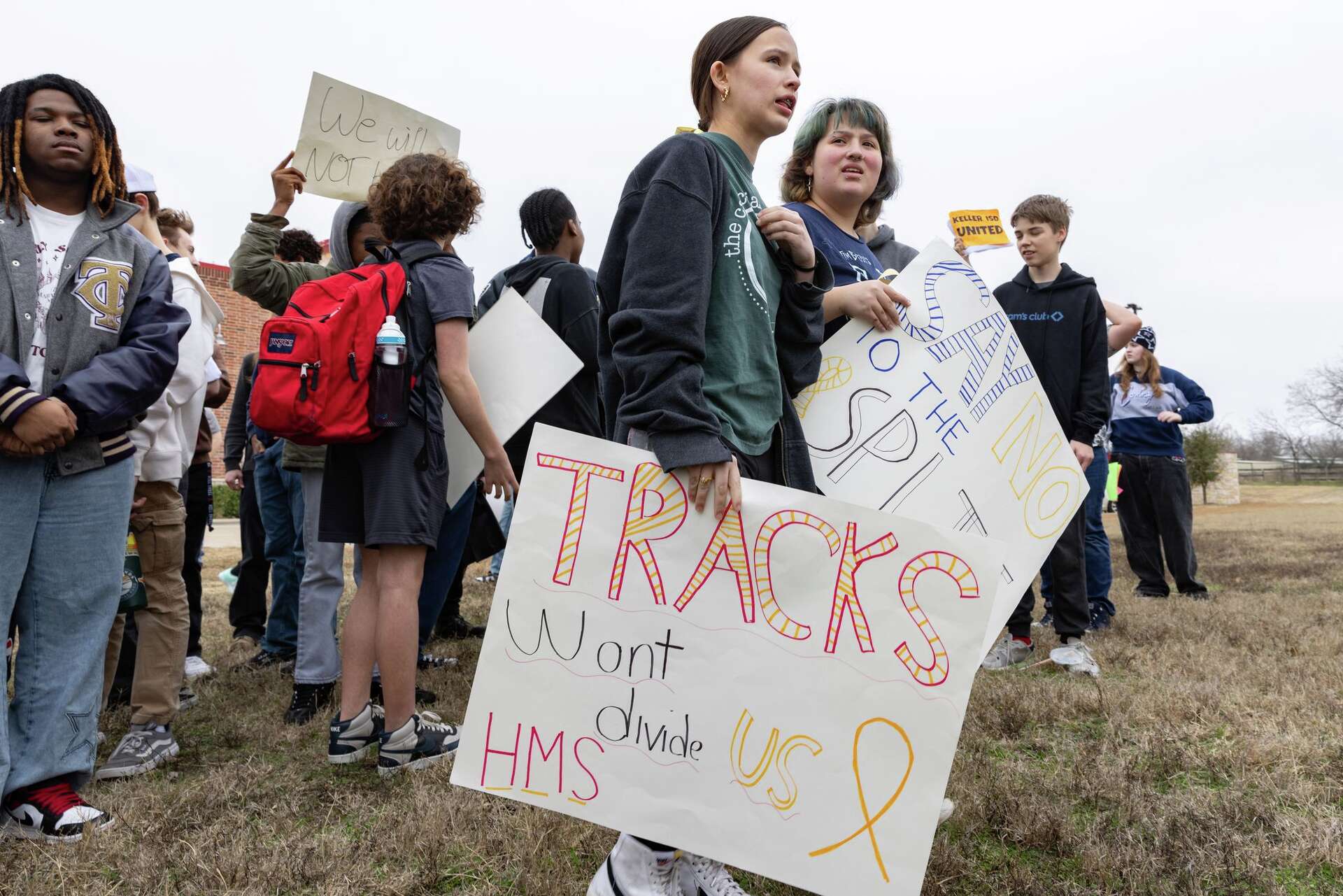 Keller students walk out of school to protest proposal to split district