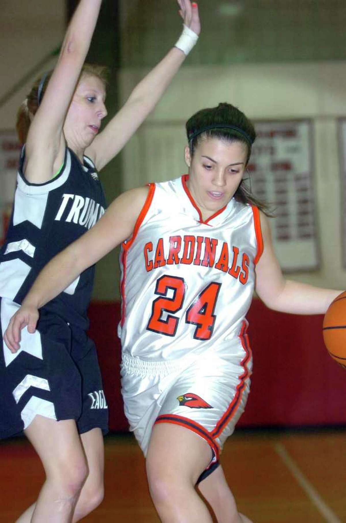 Guard Jessica Fiscella, right, returns as the captain of the Greenwich High School girls basketball team for the 2010-11 season. The Cardinals enter the new season with plenty of optimism.