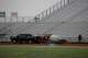 David Kuykendall Stadium’s stand is seen, Wednesday, April 2, 2025, in Frisco.
