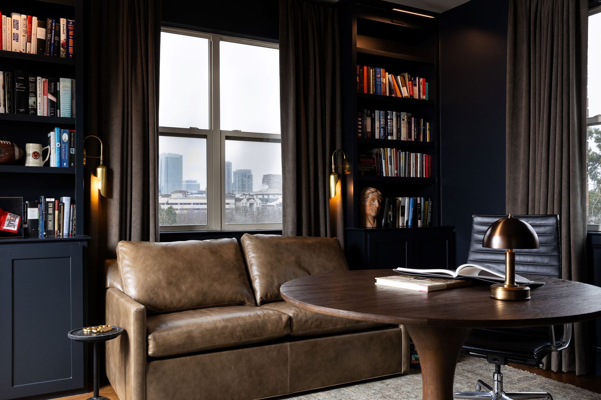 Dallas designer turns four-story townhome into a book lover's retreat