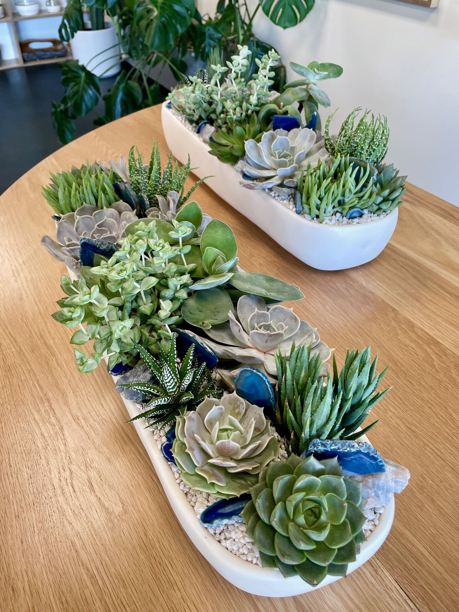blue outdoor plant pots Raku Banded Planter
