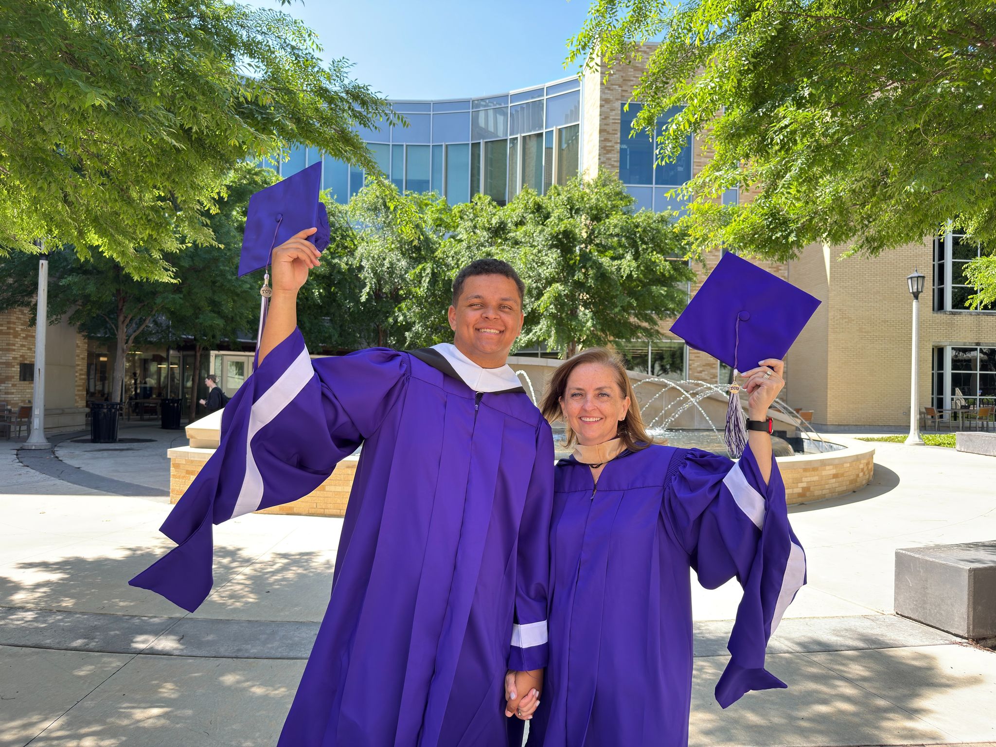 Mother, son walk the stage together Friday at TCU graduation