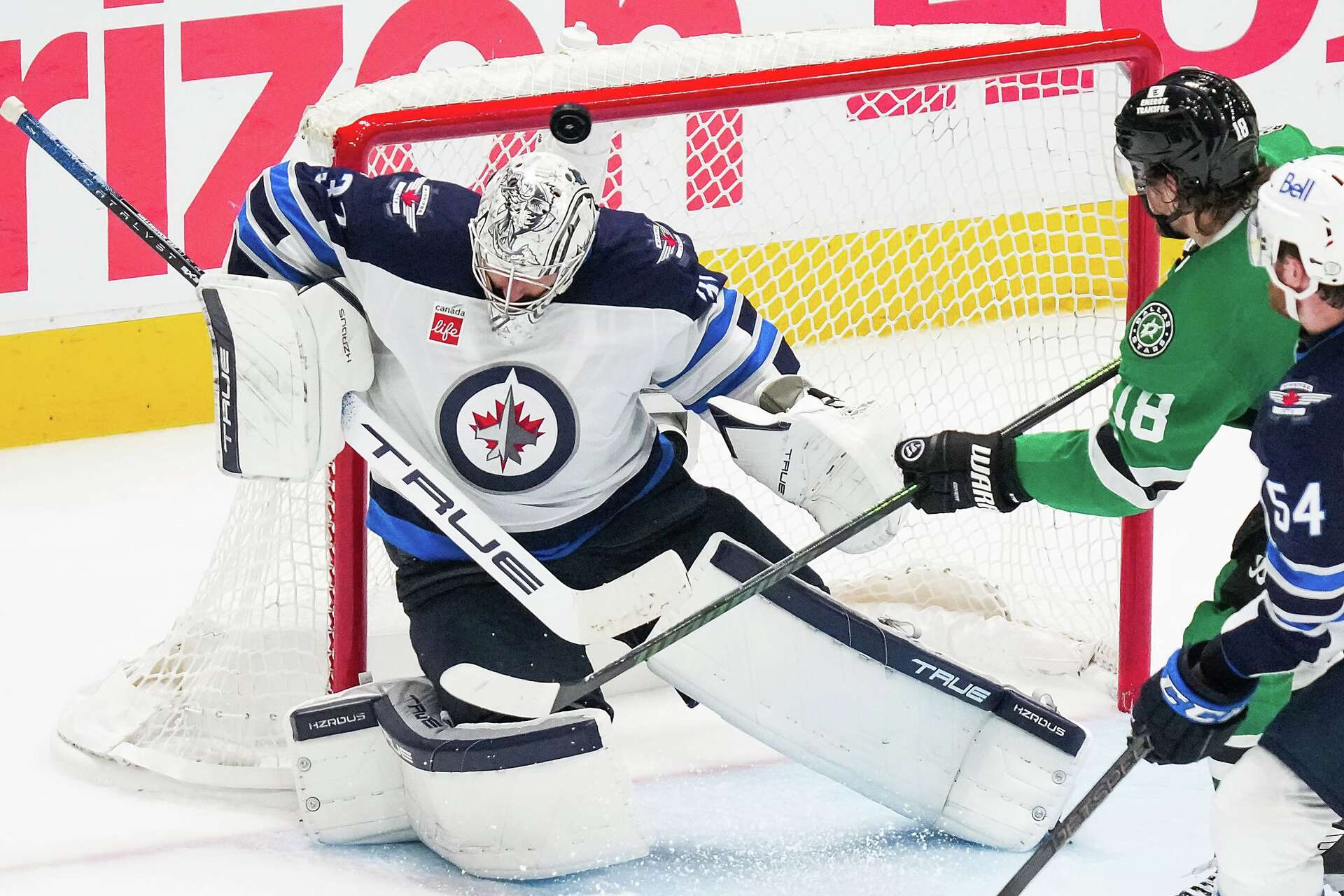 Devil Round Logos Devils acquire goalie Connor Hellebuyck in blockbuster trade with Jets
