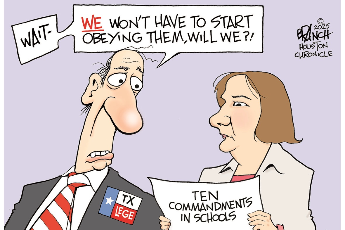 Editorial cartoon: The Ten Commandments