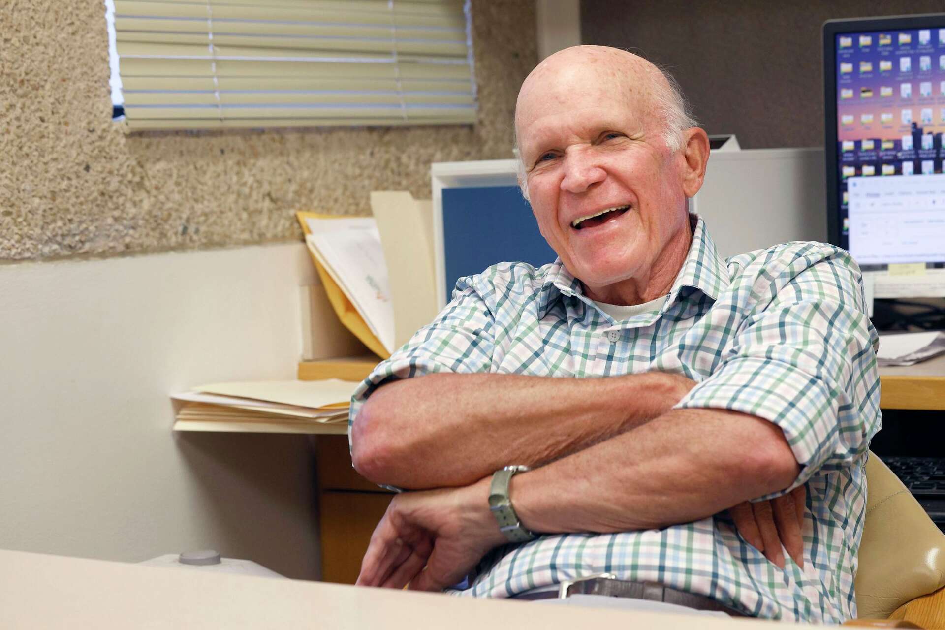 UT Southwestern Professor of Biochemistry Steven McKnight speaks to The Dallas Morning News in his office at the UT Southwestern Medical Center, Wednesday, Sept