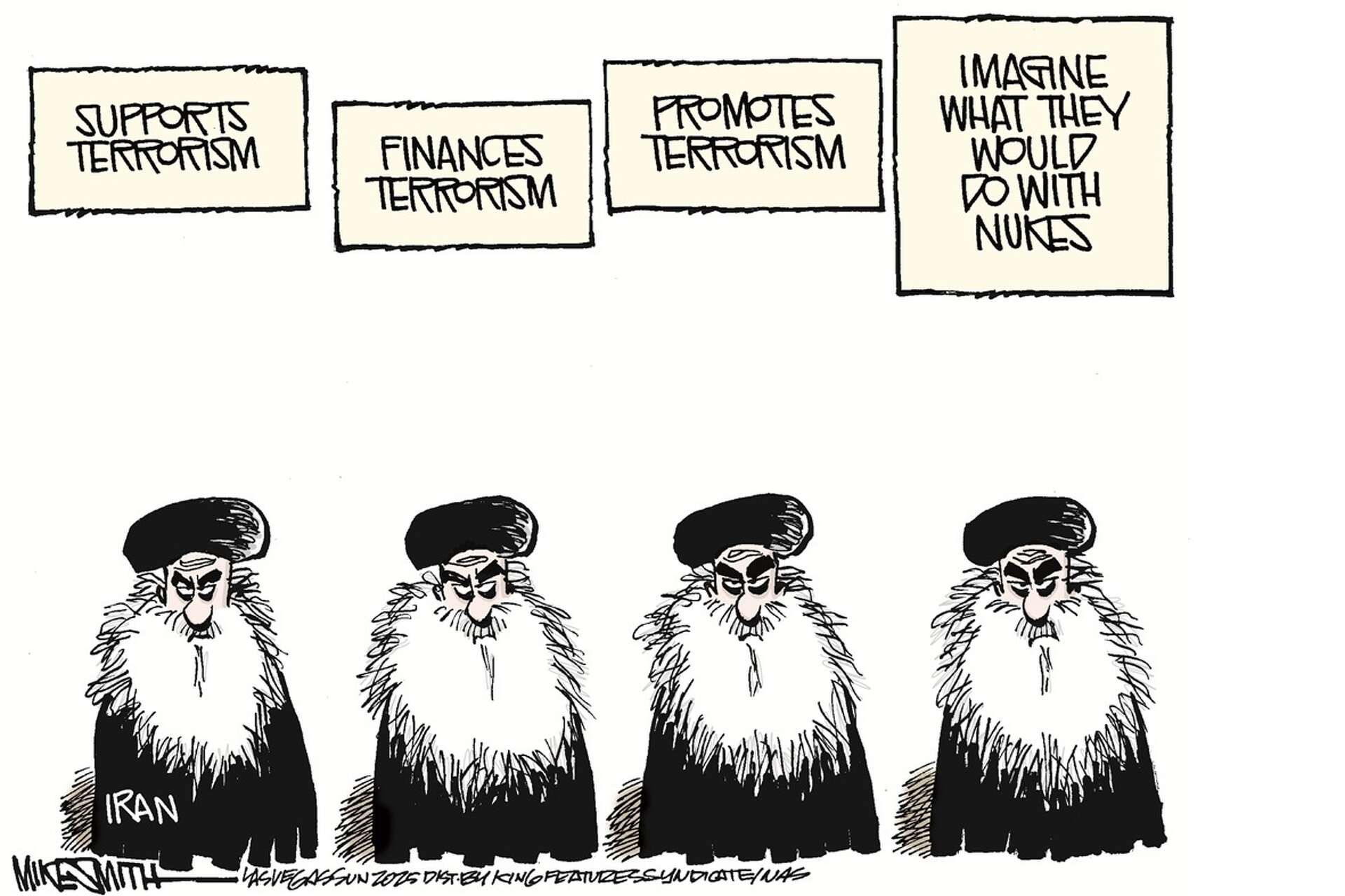 Editorial cartoon: Iran's pre-nuclear warning