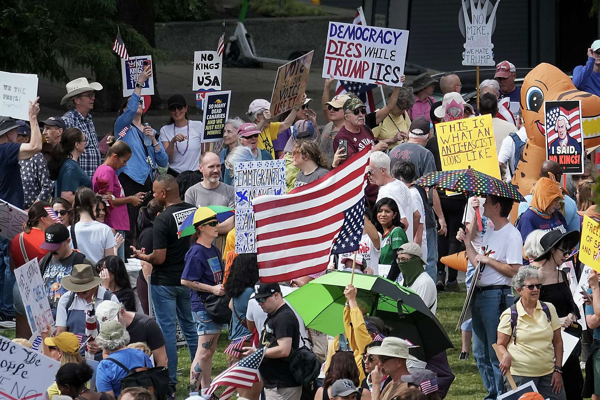 Miles marchan en el Norte de Texas contra Trump en la protesta nacional ...