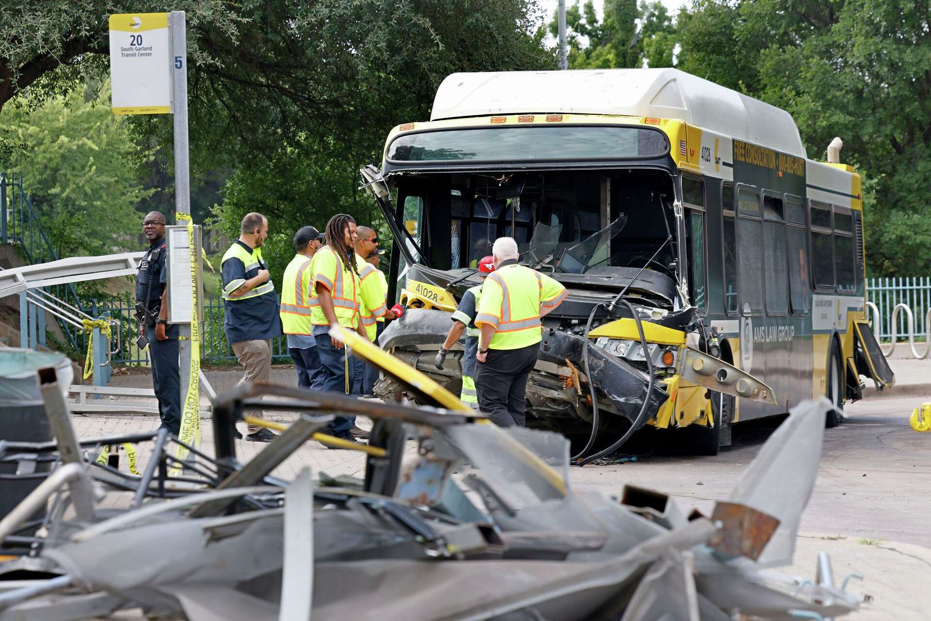 DART bus crashes at White Rock Station, 5 taken to hospital