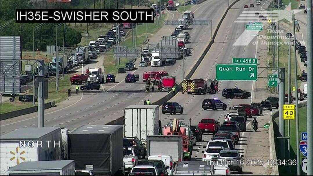 I-35E closed near Lake Dallas after 18-wheeler catches fire