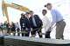 Wings CEO and managing partner Greg Bibb (center) and city officials shoveled dirt as the Dallas Wings and the City of Dallas had a groundbreaking at the team's new practice facility at Joey Georgusis Park in Dallas in September 2025.