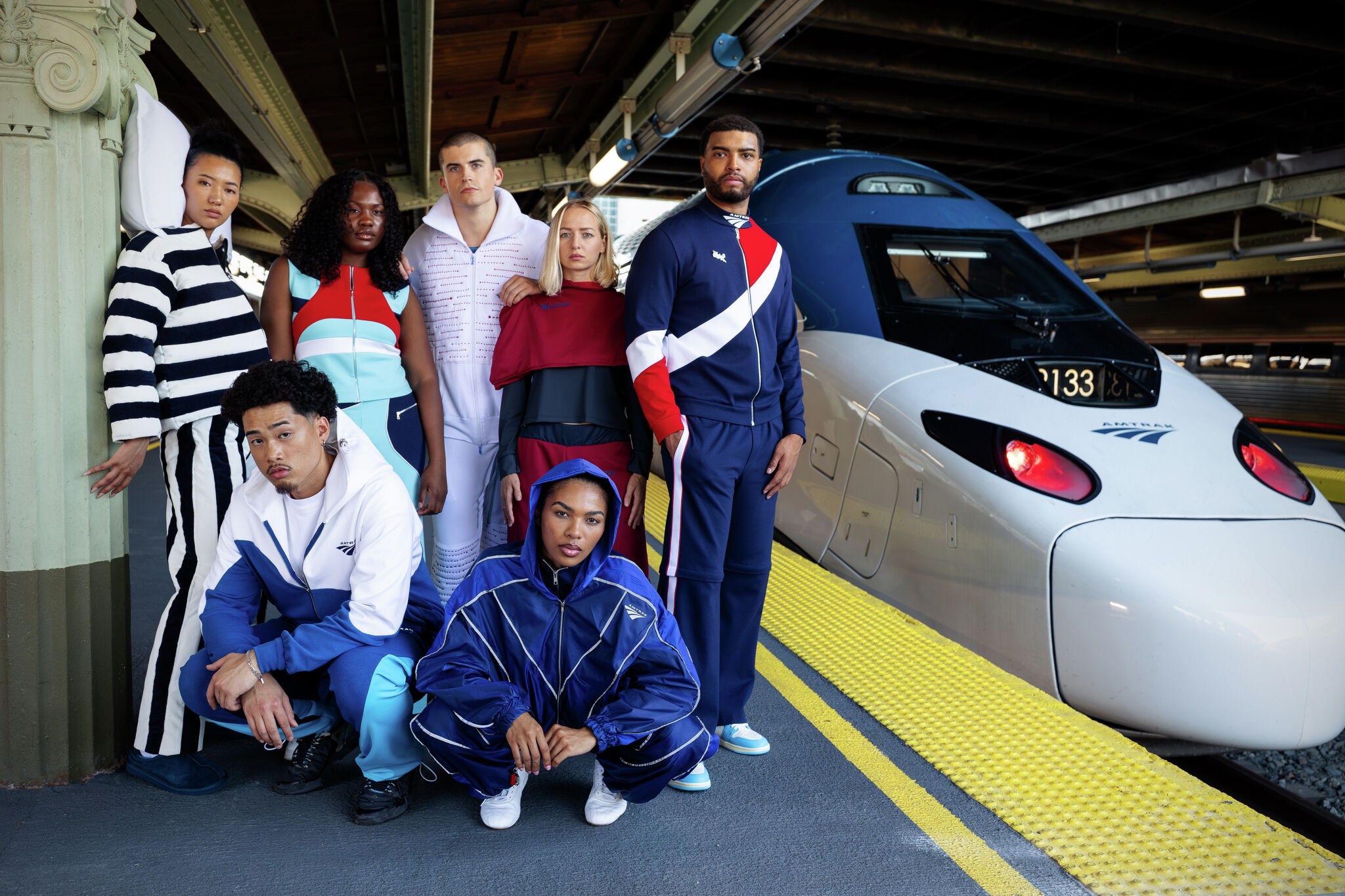 Ridin' the rails in style: Amtrak unveils its fashionable 'Trak Suit'