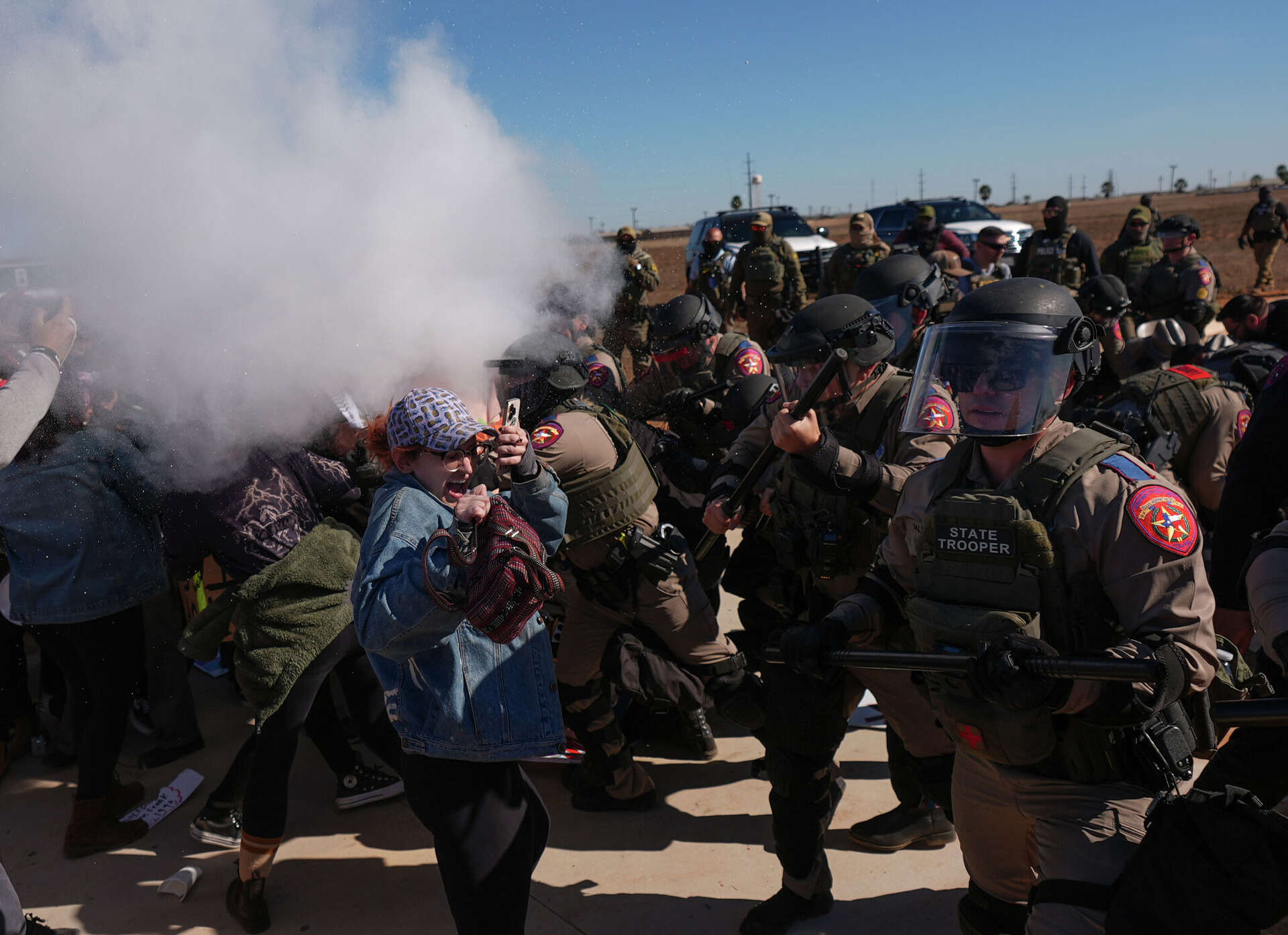 DPS, protesters clash outside Dilley detention center