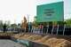Shovels line a pile of dirt before a groundbreaking ceremony at Harold Simmons Park, Tuesday, April 8, 2025, in Dallas.