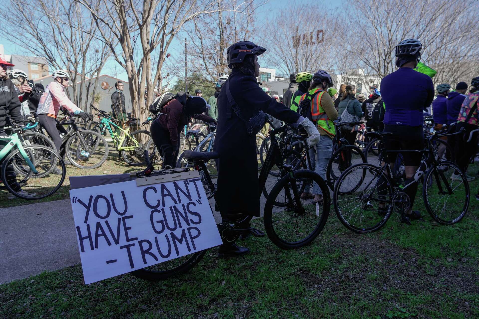Houston cyclists protest Alex Pretti killing with 15-mile bike ride