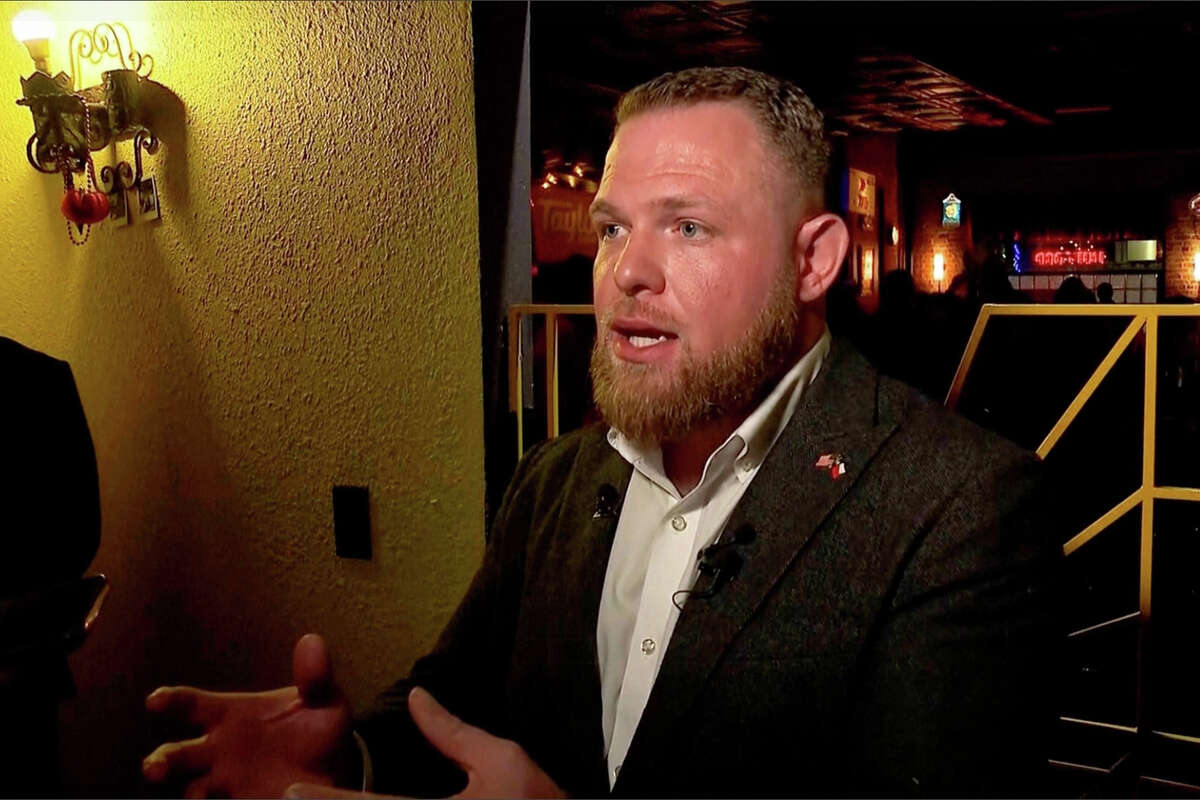 In this image taken from KXAS video, State Sen-elect Taylor Rehmet (D) speaks Jan. 31, 2026, in Fort Worth, Texas, after winning a special election for the Texas state Senate and flipped a reliably Republican district that President Donald Trump won by 17 points in 2024. (KXAS via AP)