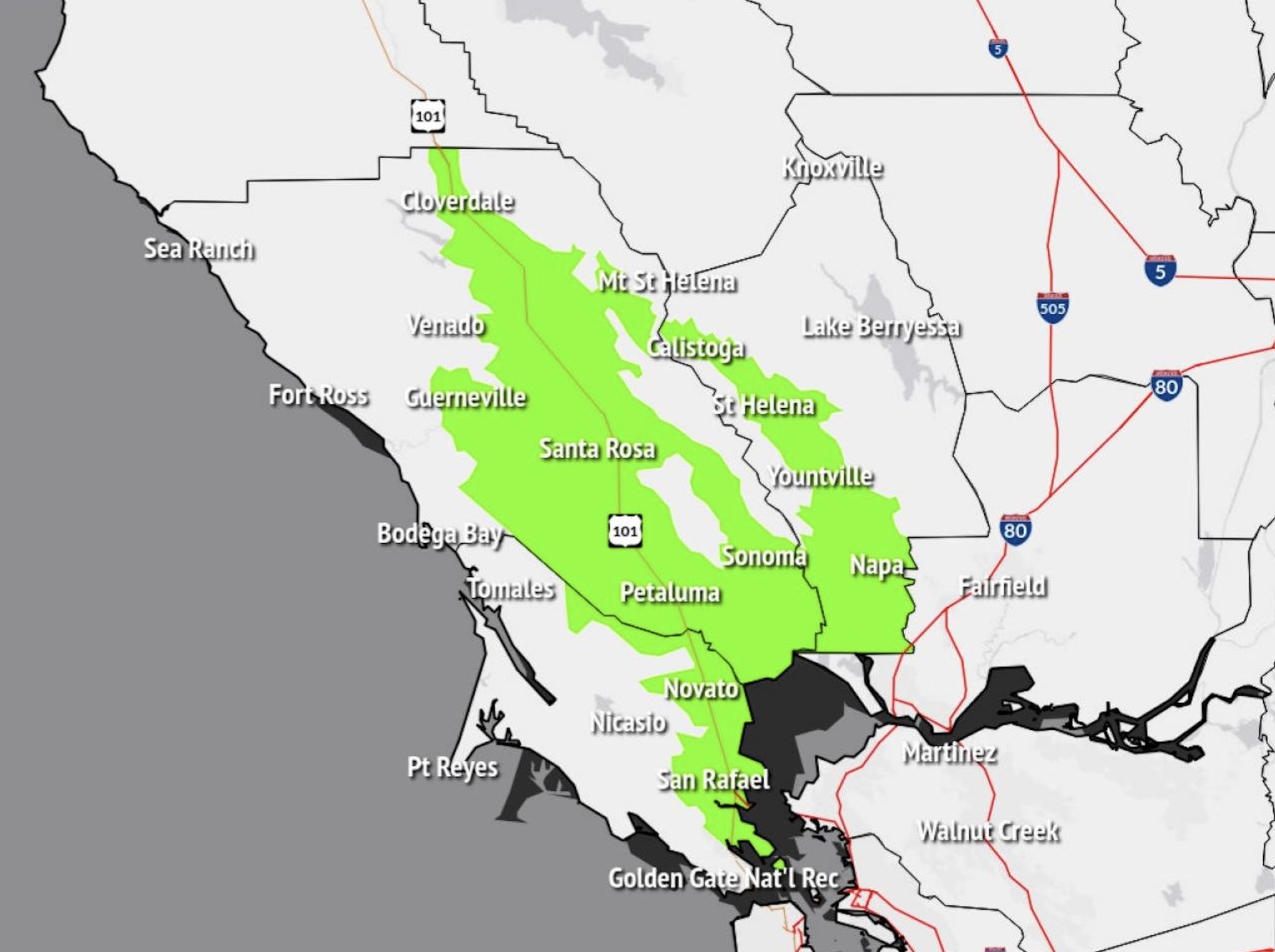 Regional: Flood Advisory Issued For North Bay Area Monday