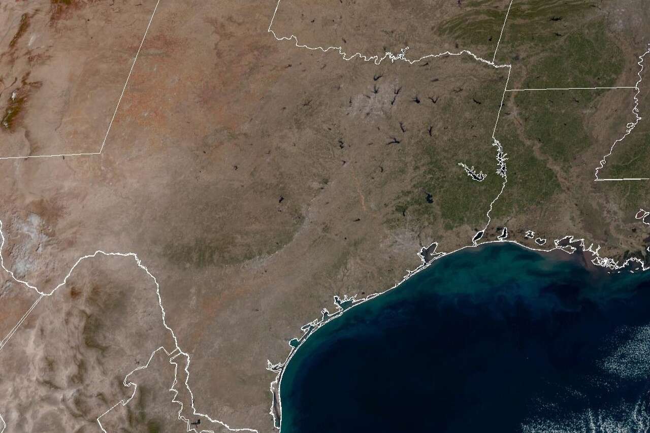 Clear skies over Texas, as seen in this weather satellite photo taken Friday morning, are likely to persist throughout the weekend.