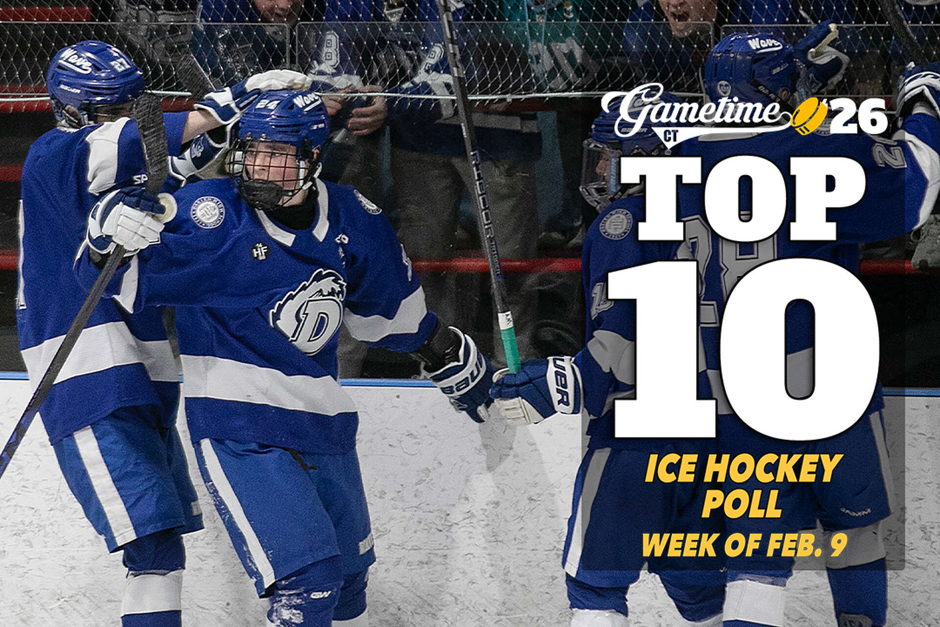 GametimeCT high school ice hockey rankings for 2025-26.