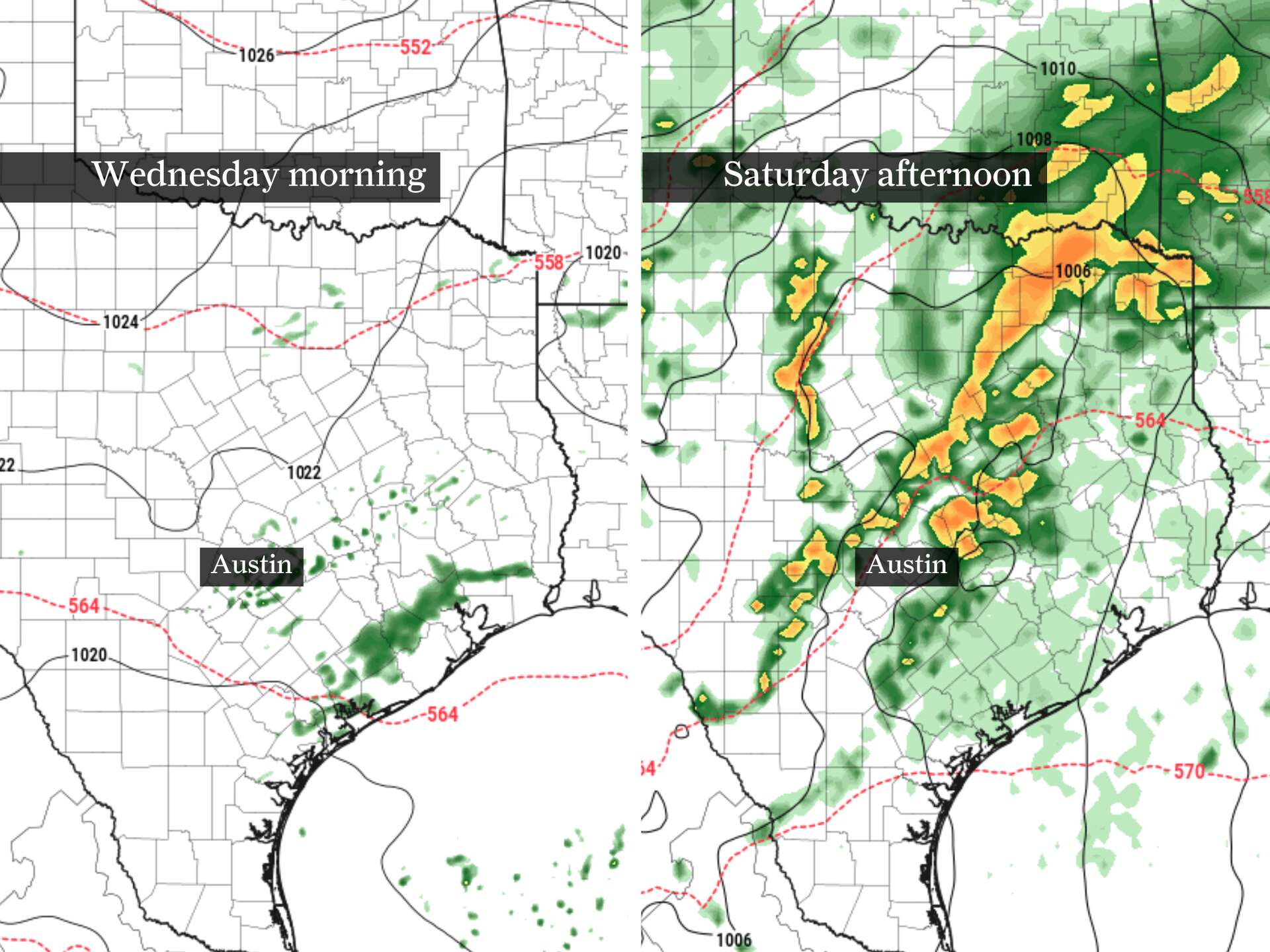 Austin weather forecast: Spotty rain Wednesday but worse weather ahead