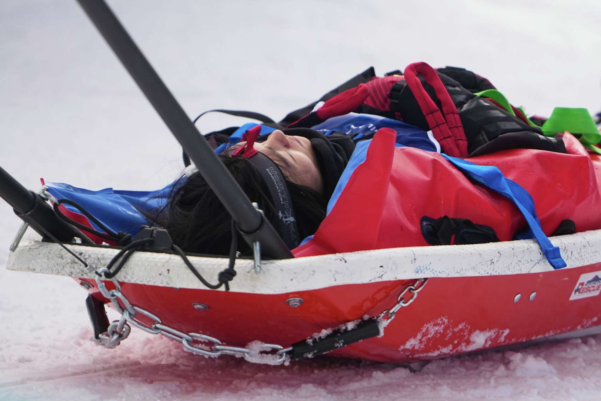 Chinese snowboarder Liu Jiayu taken off on stretcher after scary fall at Olympics